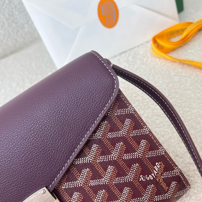 Goyard Calfskin Leather Shoulder Bag 55698 Purple