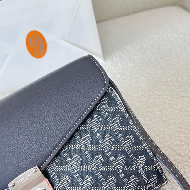 Goyard Calfskin Leather Shoulder Bag 55698 dark blue