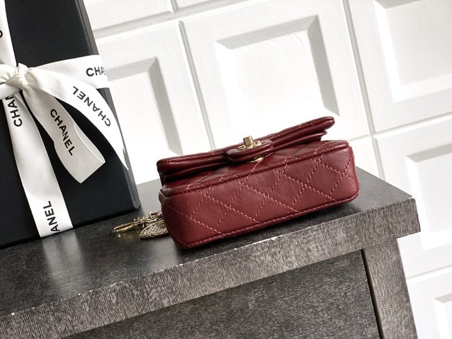 Chanel Classic Mini Bag with hook AP4760 burgundy