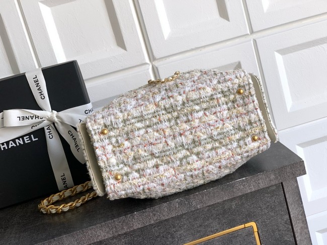CHANEL 25 MINI HANDBAG Woolen tweed AS5631 Cream