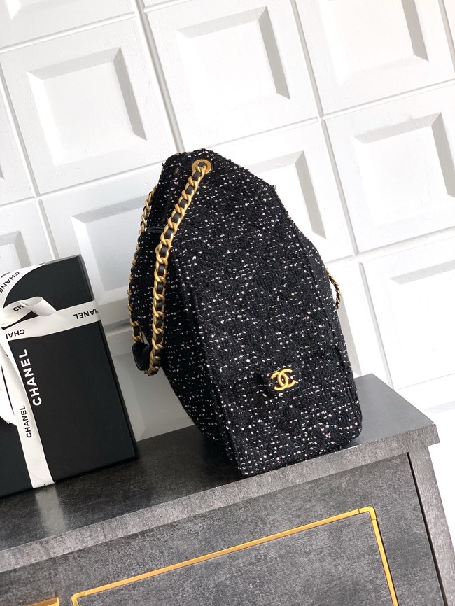 CHANEL 25 handbag Woolen tweed AS5311 black