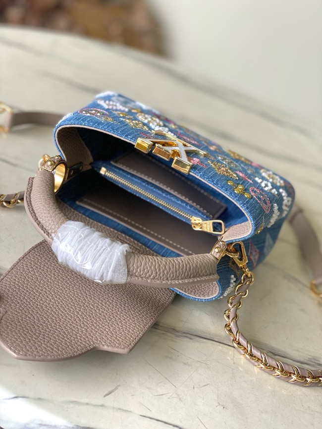 Louis Vuitton Capucines Mini M12938 gray&Denim Blue