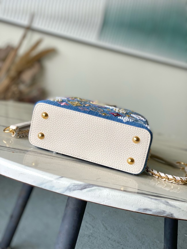 Louis Vuitton Capucines Mini M12938 white&Denim Blue