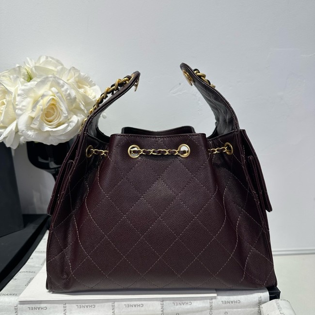 CHANEL 25 SMALL HANDBAG AS5293 dark Brown