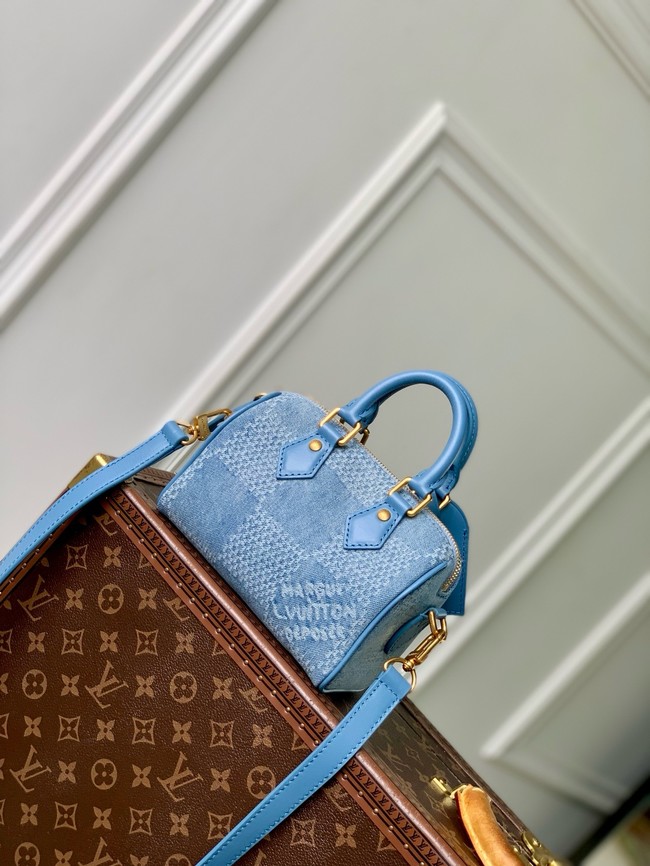 Louis Vuitton Speedy 18 Bandouliere N00208 Denim Blue
