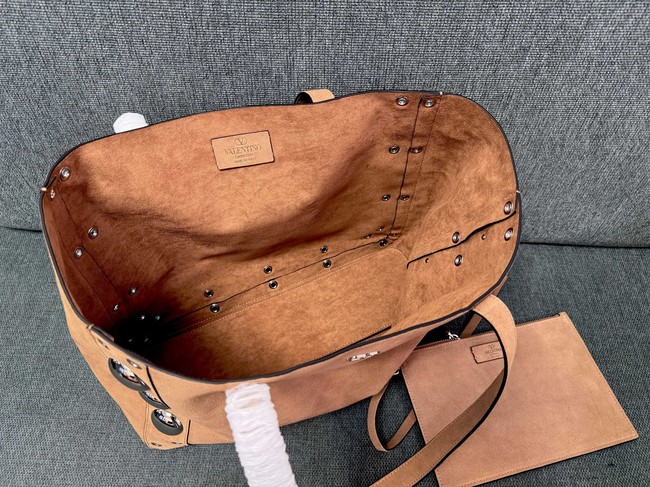 VALENTINO VLOGO velvet Shoulder Bag 3177 tan