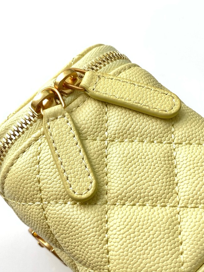 CHANEL Grained Calfskin Small Vanity with Chain AP3941 yellow