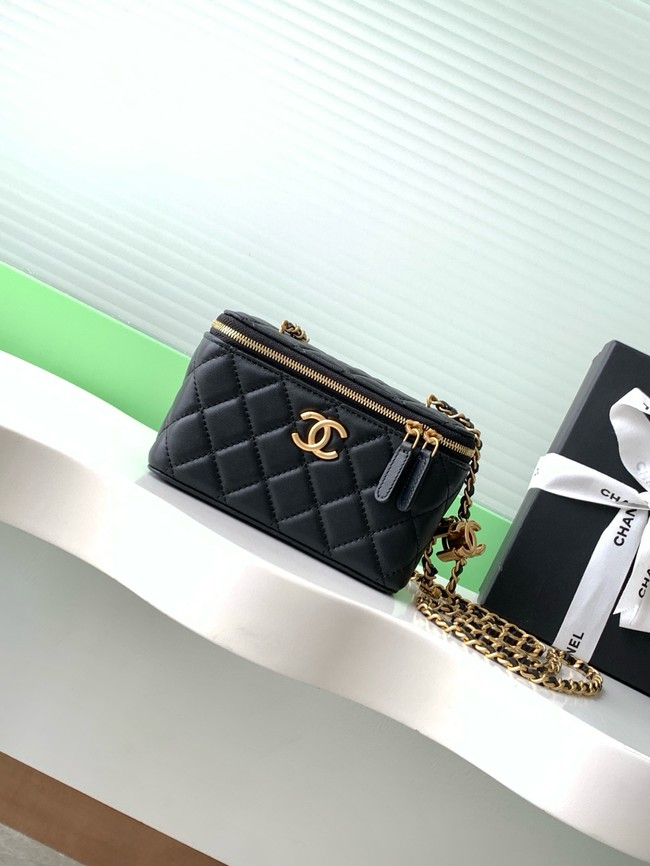 CHANEL Lambskin Vanity with Chain AP3940 black