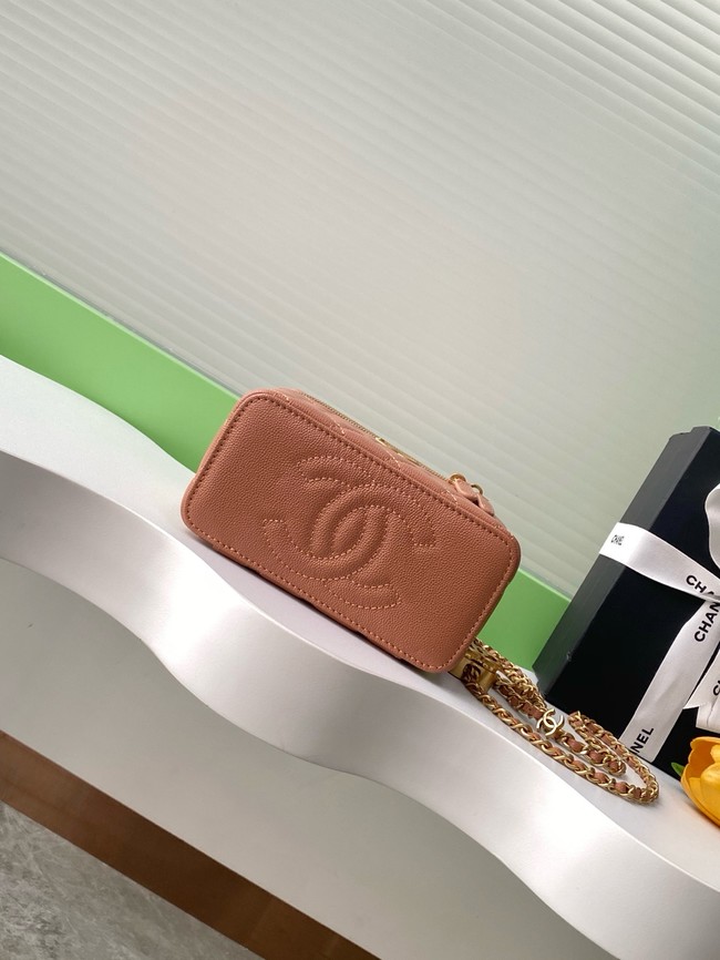 CHANEL MINI CLUTCH Grained Calfskin AP3940 brown