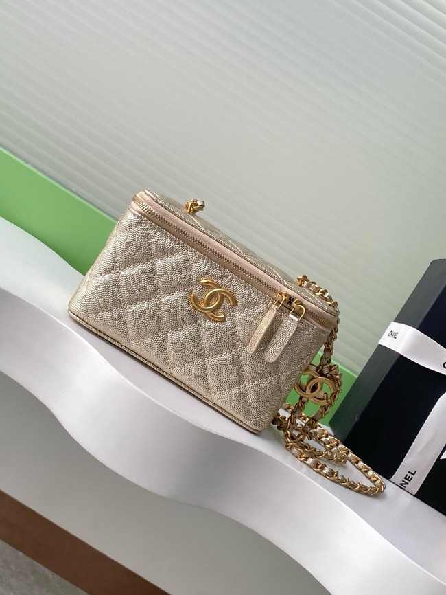 CHANEL MINI CLUTCH Grained Calfskin AP3940 gold