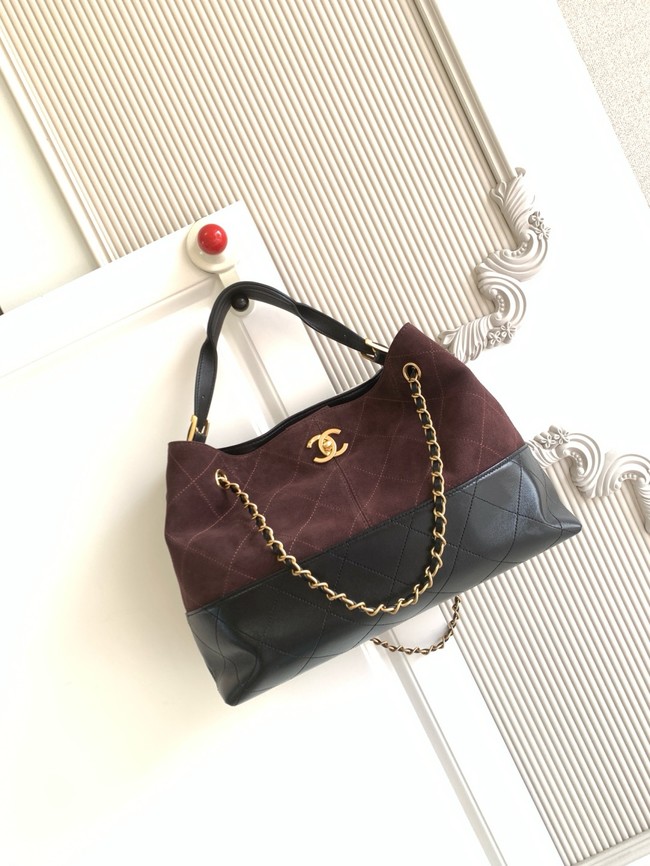 CHANEL Shopping Bag AS5434 black&burgundy