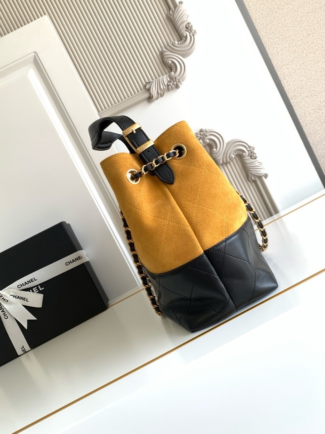 CHANEL Shopping Bag AS5434 black&yellow