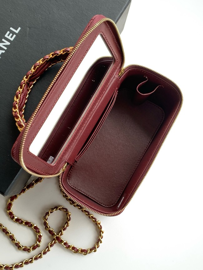 CHANEL Classic Small Vanity with Chain AP4799 burgundy