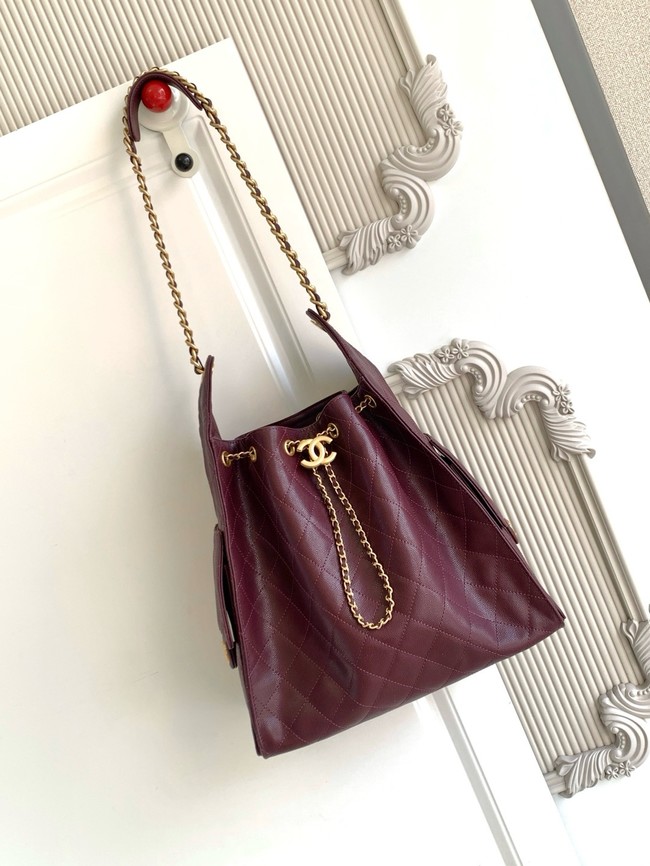 CHANEL 25 Medium Handbag AS5311 burgundy