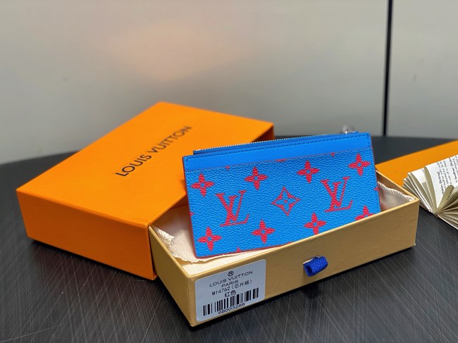 Louis Vuitton Coin Card Holder M14762 Blue&Red