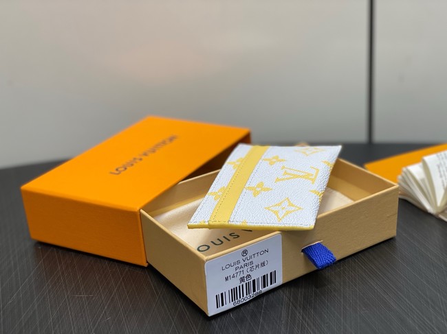 Louis Vuitton Double Card Holder M14771 Gray&Yellow