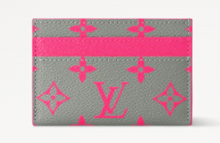 Louis Vuitton Double Card Holder M15032 Gray&Pink