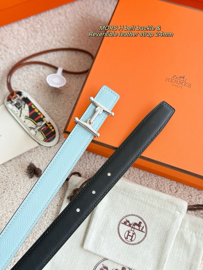 Hermes Epsom calfskin double-sided leather belt 65997