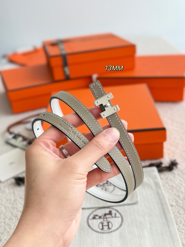 Hermes Swift & Epsom calfskin double-sided leather belt 66023