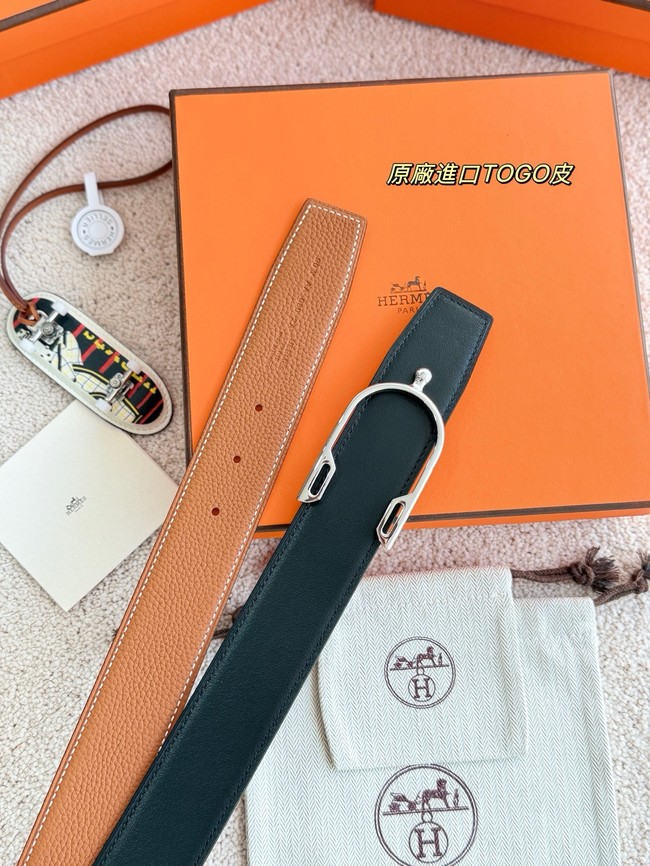 Hermes Swift calfskin double-sided leather belt 66021