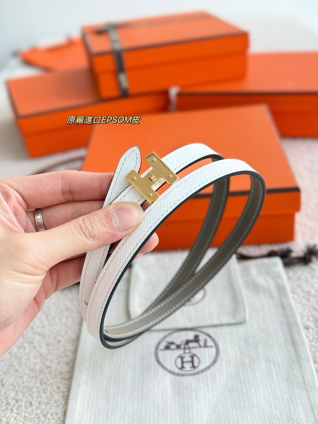 Hermes Swift & Epsom calfskin double-sided leather belt 66022