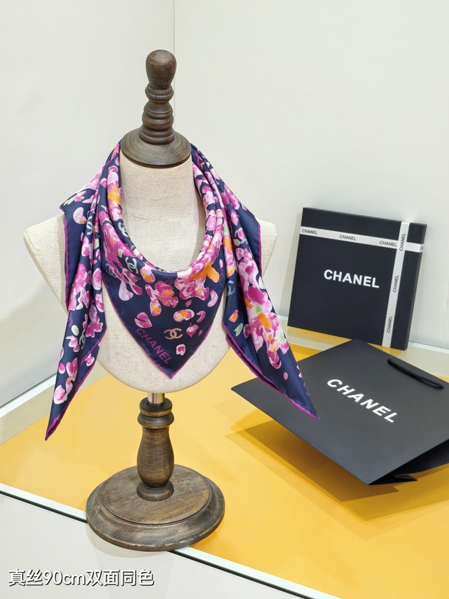 Chanel Square Scarf Silk Jacquard XT287