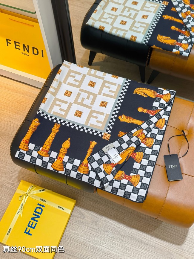 Fendi Square Scarf Silk Jacquard XT2895