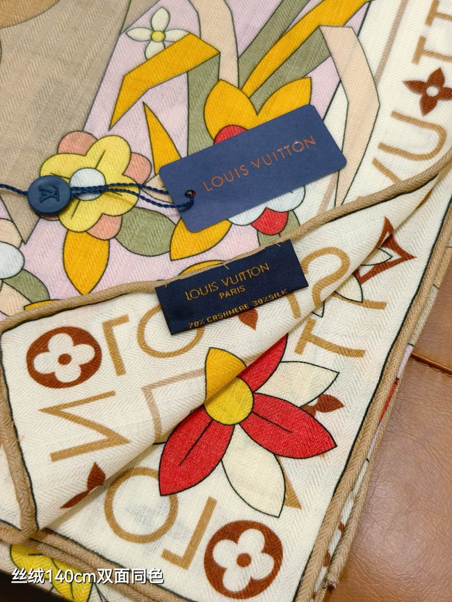 Louis Vuitton Shawl Cashmere and Silk KY122 