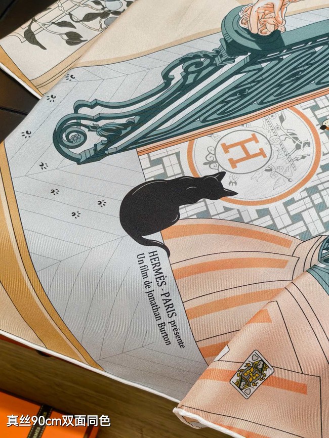 Hermes 90 Square Scarf Silk Twill KY163