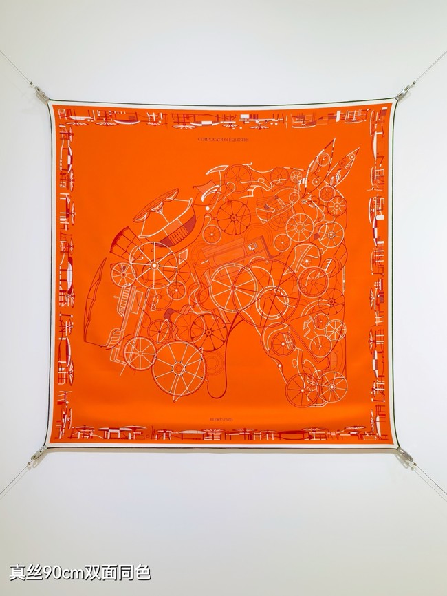 Hermes 90 Square Scarf Silk Twill KY166