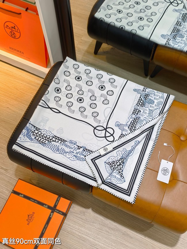 Hermes 90 Square Scarf Silk Twill KY169