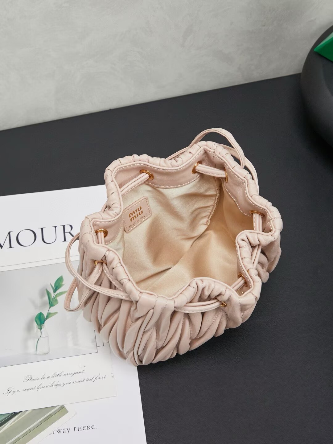 MIU MIU Matelasse Nappa Original Leather Bag 5ND022 Light Pink