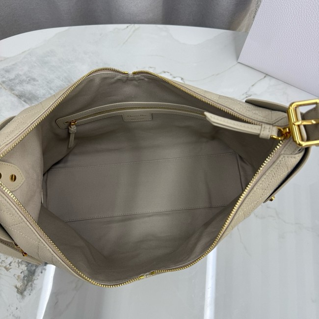 Medium Dior Voyage Bag Powder Beige Flat Macrocannage Grained Calfskin M2846UJ