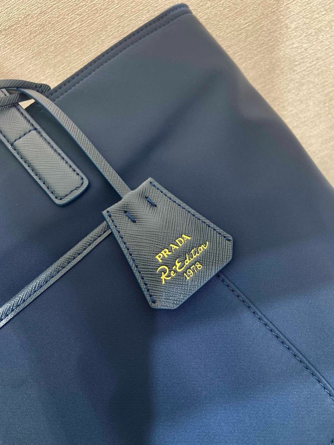 Prada Re-Edition 1978 medium Re-Nylon and Saffiano leather tote bag 1BG555 Baltic Blue