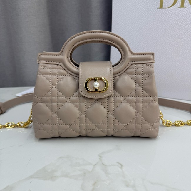 Dior Jolie Top Handle Mini Bag Cannage Lambskin S3123UN Beige