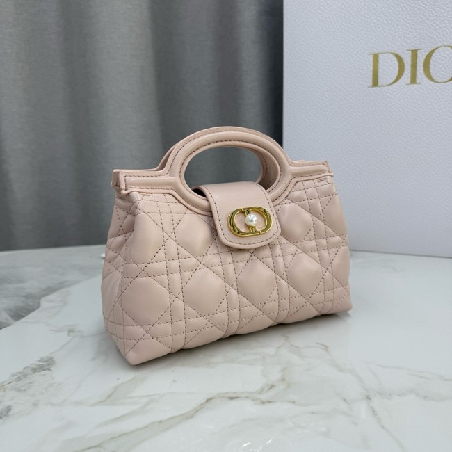 Dior Jolie Top Handle Mini Bag Cannage Lambskin S3123UN pink