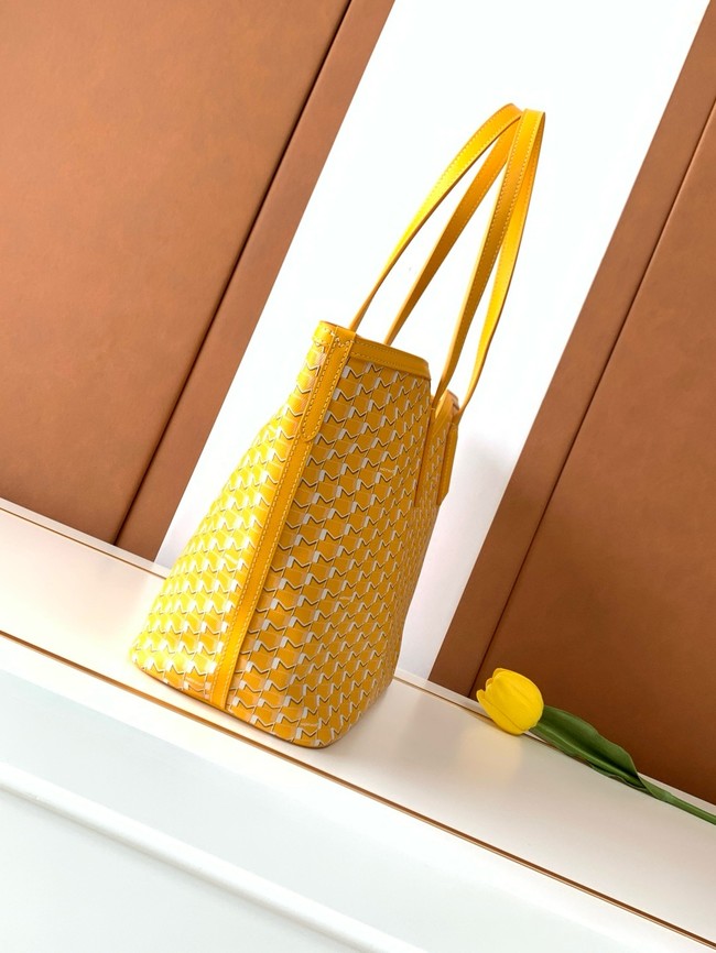 Goyard Calfskin Leather Tote Bag MM M8002 yellow