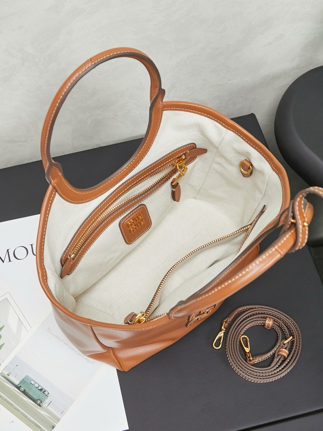 MIU MIU Leather Shoulder Bags 5GB288 Camel