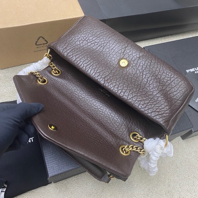 Saint Laurent CALYPSO SMALL IN GRAINED LAMBSKIN 734153 daek brown