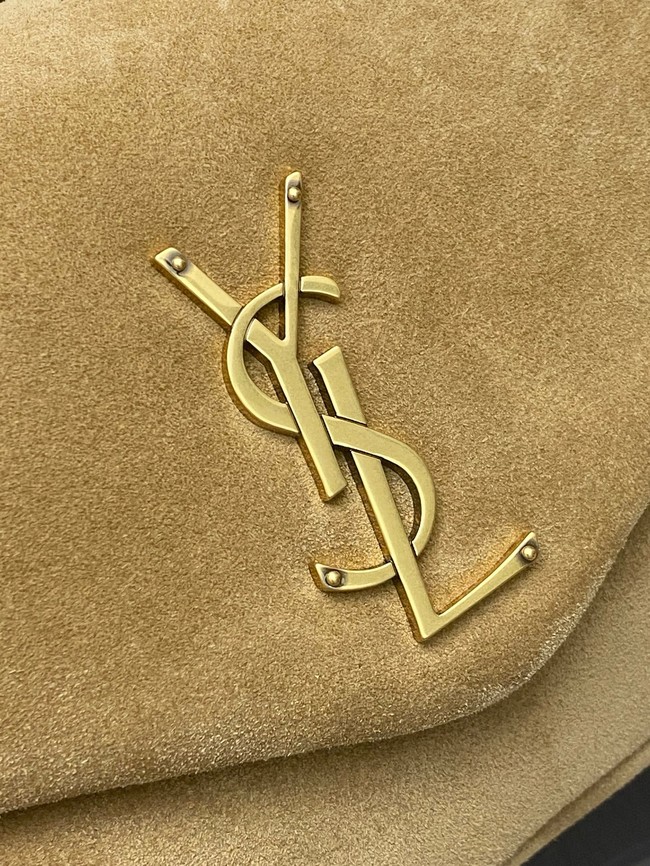 Saint Laurent CALYPSO small in plunged suede 734153 CARAMEL COGNAC