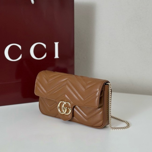 Gucci GG Marmont small shoulder bag 751526 brown