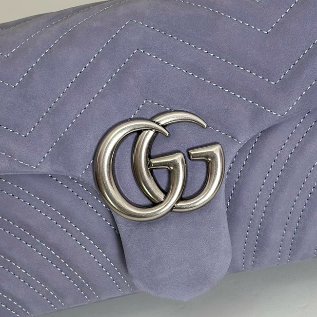 Gucci GG Marmont medium shoulder bag 837267 Variation dusty blue suede