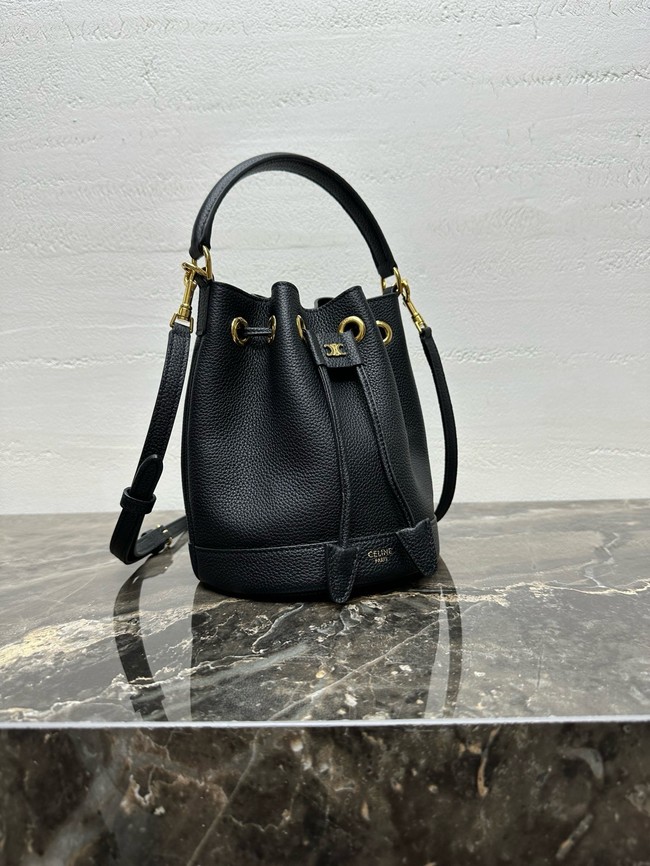 Celine TEEN CLARA BAG IN SUPPLE GRAINED CALFSKIN 121673 black