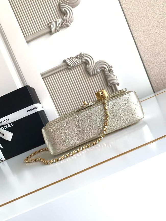 CHANEL small Flap Bag AS5756 light gold