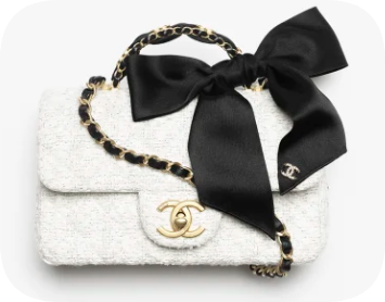 CHANEL Mini Flap Bag with Top Handle AS5875 White & Black