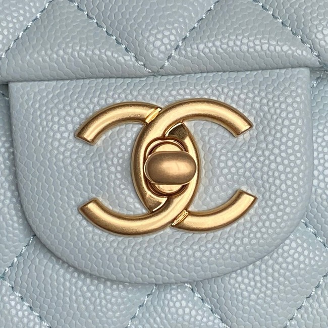 CHANEL Clutch With Chain AS2701 light blue&gold Metal