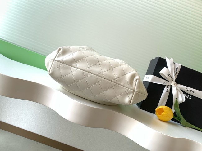 CHANEL Hobo Bag Lambskin AS6010 white
