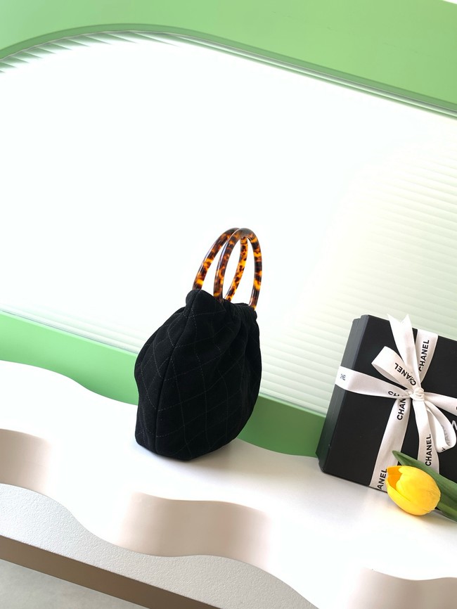 CHANEL Suede Small Hobo Bag AS6022 black