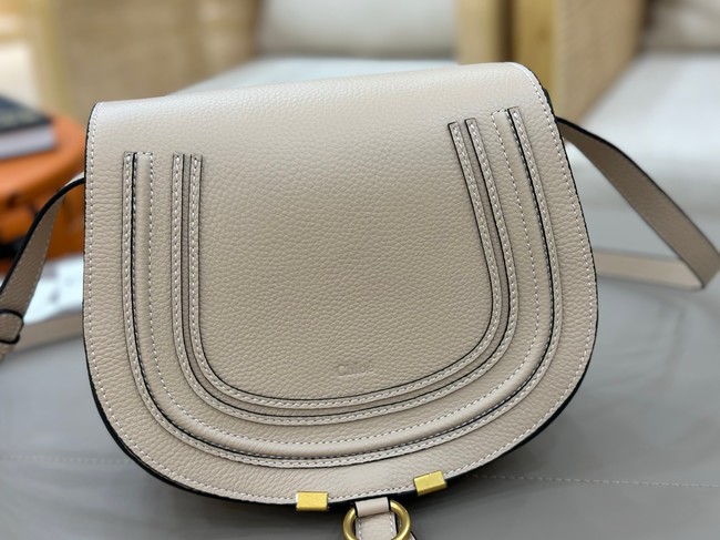 Chloe Grained Calfskin MARCIE saddle bag 31054 Cream