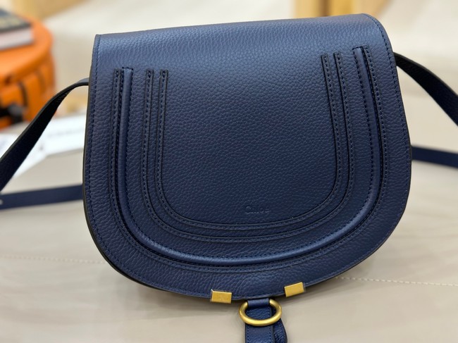 Chloe Grained Calfskin MARCIE saddle bag 31054 dark blue